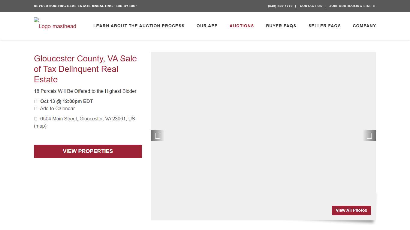 Gloucester County, VA Sale of Tax Delinquent Real Estate