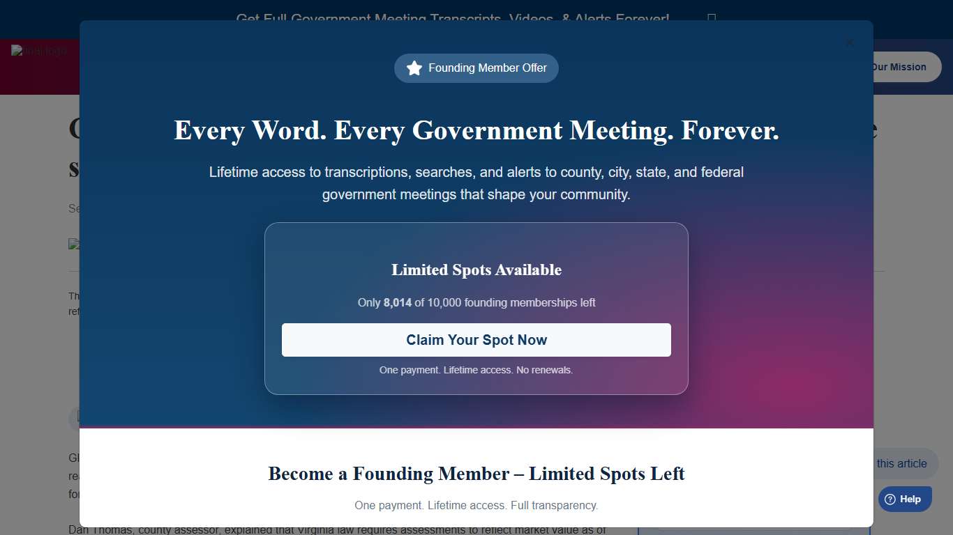 CitizenPortal.ai - County assessor warns single-family values rising; early estimate shows about 20% average increase
